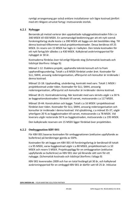 Rapport  - Nytt Forskningsfartyg till SLU och SMHI 140814
