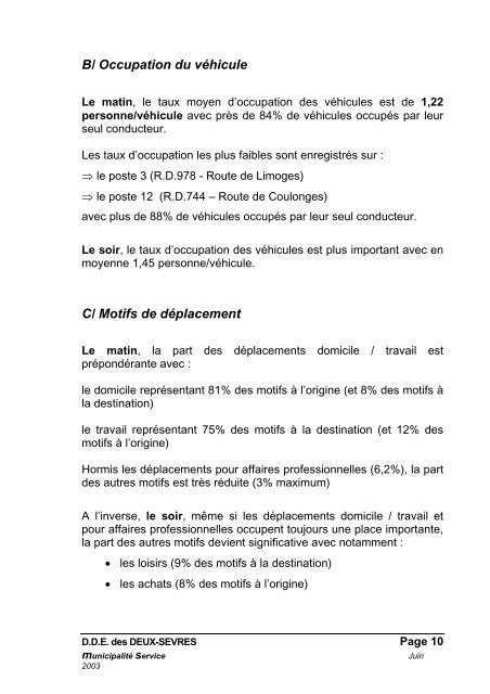 Enquête OD Route - Communauté d'Agglomération de Niort