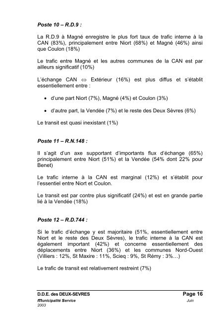 Enquête OD Route - Communauté d'Agglomération de Niort