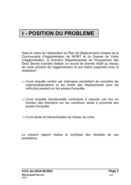 Enquête OD Route - Communauté d'Agglomération de Niort