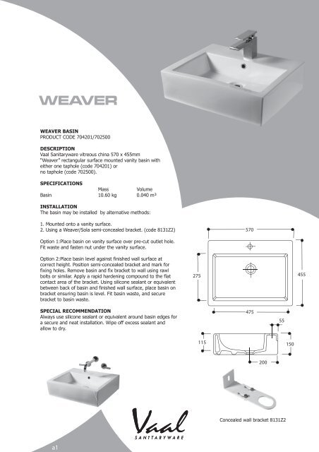 vaal main brochure - Tiles2Taps