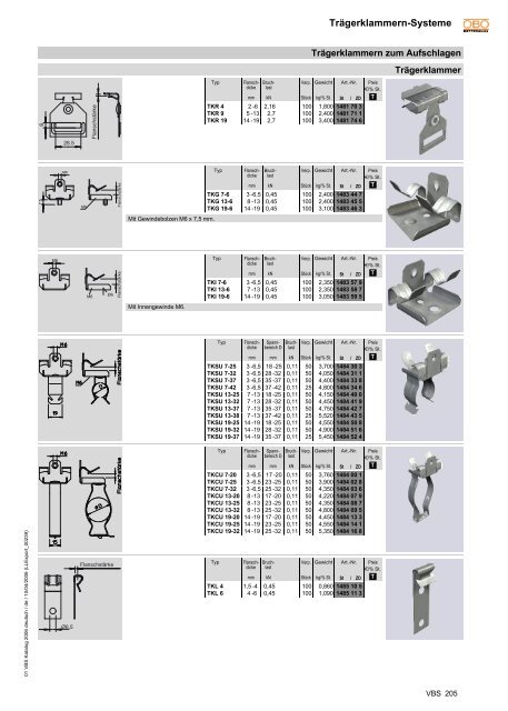 PDF Datei: BroschÃƒÂ¼re / OBO / Katalog VBS TrÃƒÂ¤gerklammer