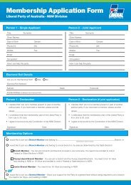 Membership Application Form - Liberal Party of Australia | NSW ...