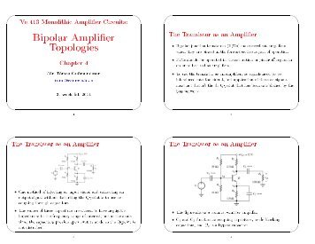 Bipolar Amplifier Topologies