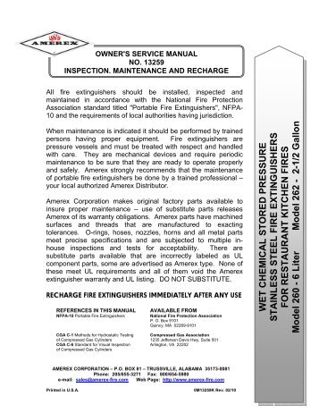 Owners Manual Class K B260 B262.pdf - Amerex Corporation