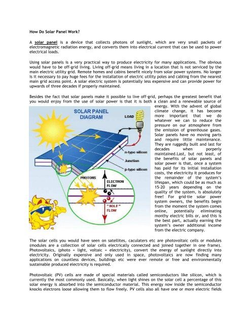 How Do Solar Panel Work? A solar panel is a ... - Digital Consummate