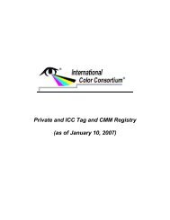 Private and ICC Tag and CMM Registry (as of January 10, 2007)