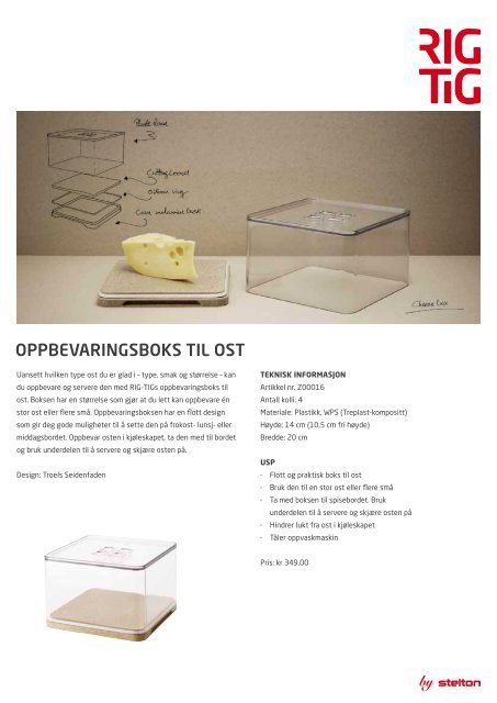 OPPBEVARINGSBOKS TIL OST - stelton