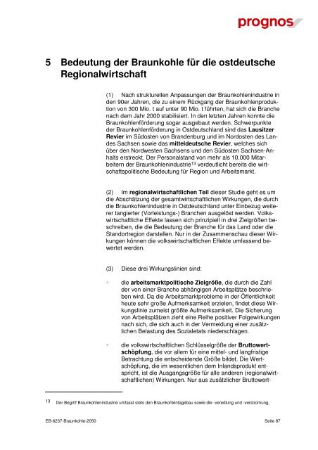 und regionalwirtschaftliche Bedeutung der ... - Braunkohle-Forum