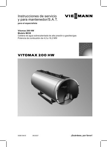 Datos técnicos Vitomax 200-HW M238910 KB - Viessmann