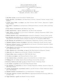 List of participants of the 8-th European Conference on ...