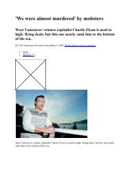 West Vancouver venture capitalist Charlie Flynn is ... - Deep Capture