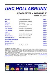 Newsletter 20 - UHC-Hollabrunn