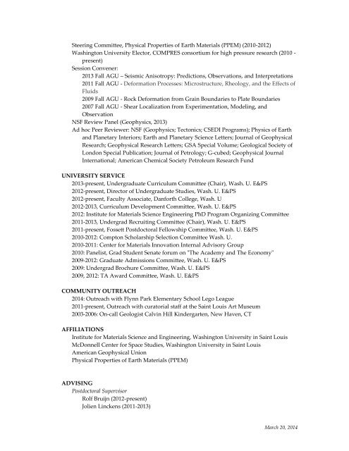 Curriculum Vitae Philip A. Skemer - Department of Earth and ...