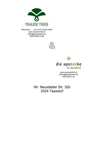 Wr. Neustädter Str. 32b 2524 Teesdorf - Hebamme Traude Trieb