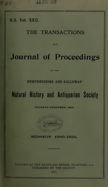 Journal of Proceedings - Dumfriesshire & Galloway Natural History ...