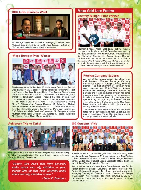 March Issue Newsletter - Muthoot Group