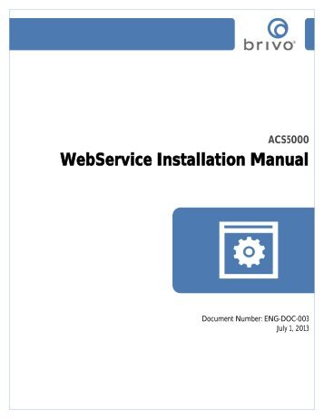 ACS5000-E/W Installation Manual - Brivo Systems