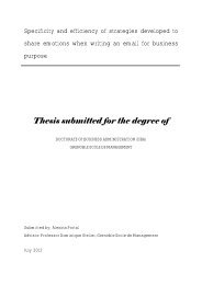 Thesis submitted for the degree of - Grenoble Ecole de Management