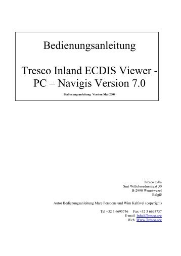 Bedienungsanleitung Tresco Inland ECDIS  Viewer - PC â€“ Navigis ...