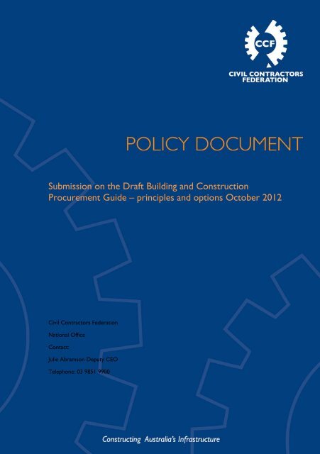 Submission on the Draft Building and Construction Procurement Guide