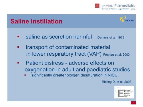 Endotracheal suctioning in children