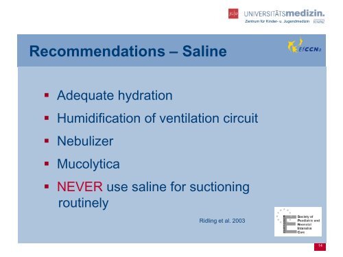 Endotracheal suctioning in children