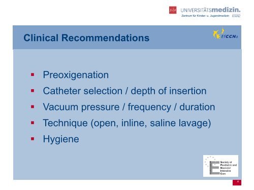 Endotracheal suctioning in children