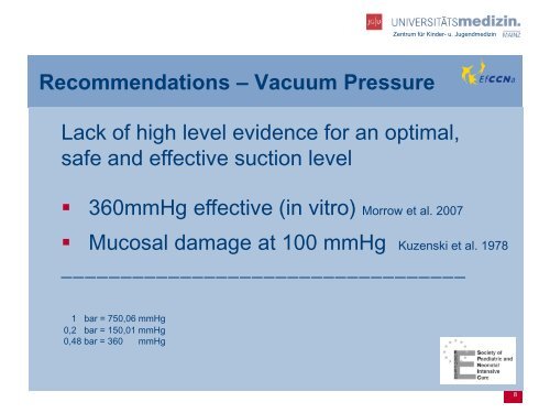 Endotracheal suctioning in children