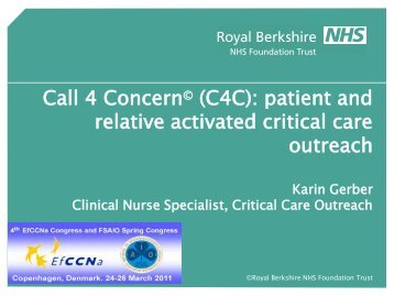 Session 24.4 Call for Concern (C4C)-Patient and relative activated ...