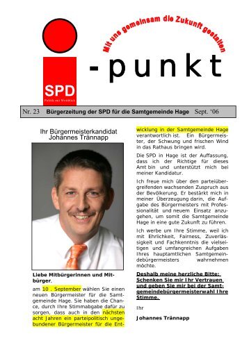 Ihr BÃ¼rgermeisterkandidat Johannes TrÃ¤nnapp - SPD Hameln ...