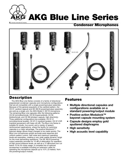AKG Blue Line Series - Coutant.org