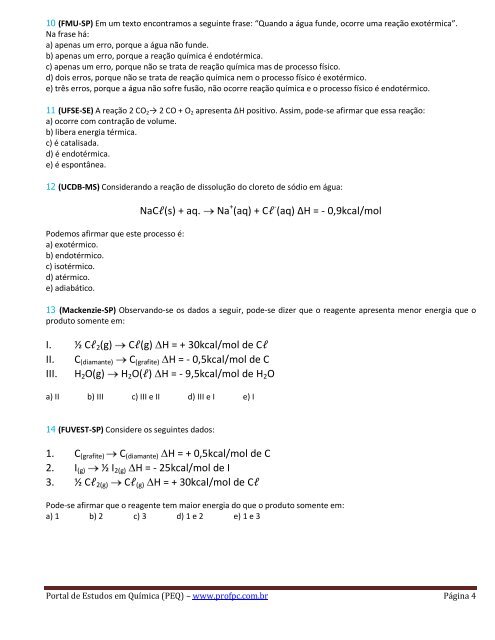 TERMOQUÃMICA (introduÃ§Ã£o) - Portal de Estudos em QuÃ­mica