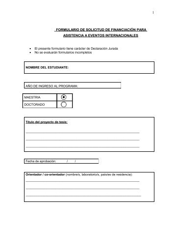 formulario para participaciÃƒÂ³n eventos exterior estudiantes - Pedeciba