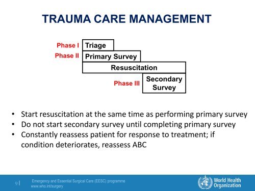 Principles and Techniques of Trauma Care