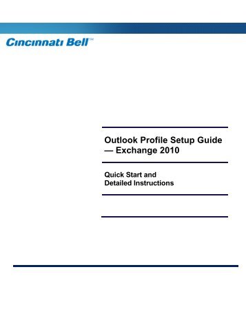 Outlook Profile Setup Guide - Cincinnati Bell
