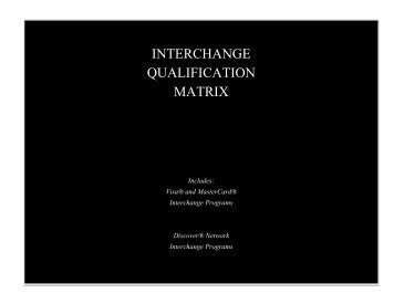 Interchange Qualification Matrix