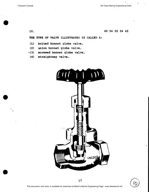 Transport Canada 4th Class Marine Engineering Exam This ...