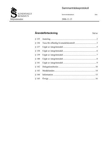 Protokoll MiljÃ¶nÃ¤mnden - Sundsvall