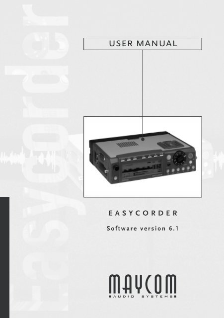 Maycom Reciever Manual Easycorder - MAYCOM Audio Systems