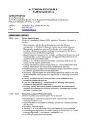 Curriculum vitae - Centre for Longitudinal Studies - Institute of ...