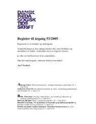 Artikelregister 2005 - Dansk PÃ¦dagogisk Tidsskrift DPT