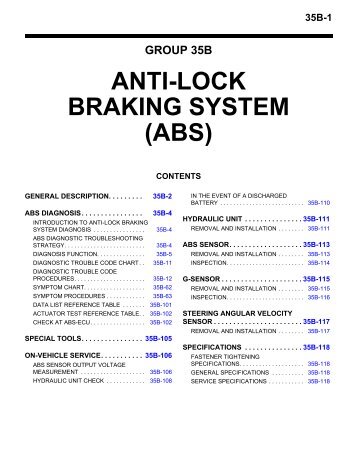 ANTI-LOCK BRAKING SYSTEM (ABS) - EvoScan