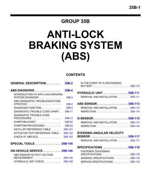 Brake System Troubleshooting Chart