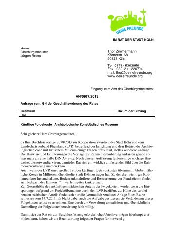 Anfrage (PDF-Dokument) - DEINE FREUNDE