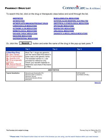 Pharmacy Drug List - ConnectiCare