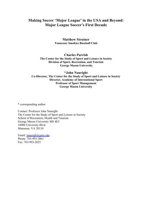 'Major League' in the USA and Beyond - MSU Dept of History