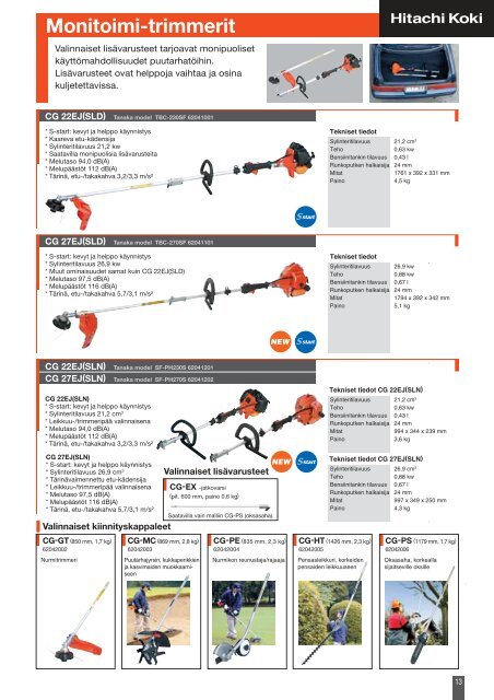 Polttomoottorikoneet 2007-2008 - Hitachi Power Tools Finland Oy