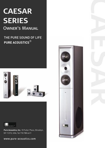 user's manual - Pure Acoustics, Inc.