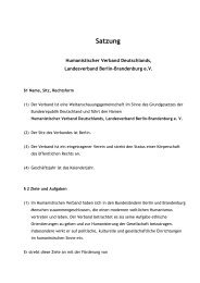 Satzung Humanistischer Verband Deutschlands, Landesverband ...